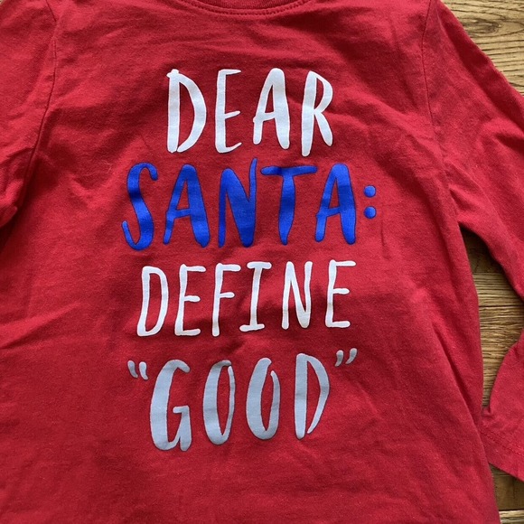 Old Navy "Dear Santa Define Good" Long Sleeve Shirt Size 3T - Picture 3 of 6